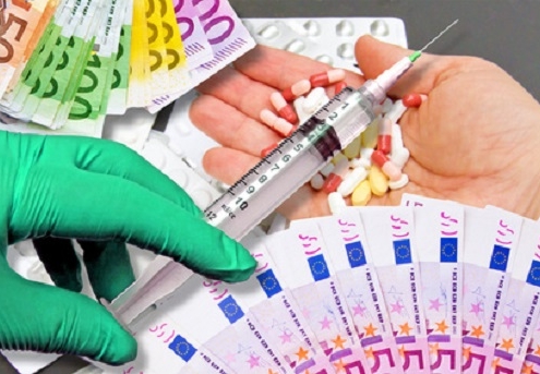 Geld, Spritze, Tabletten