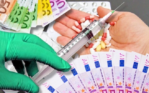 Geld, Spritze, Tabletten