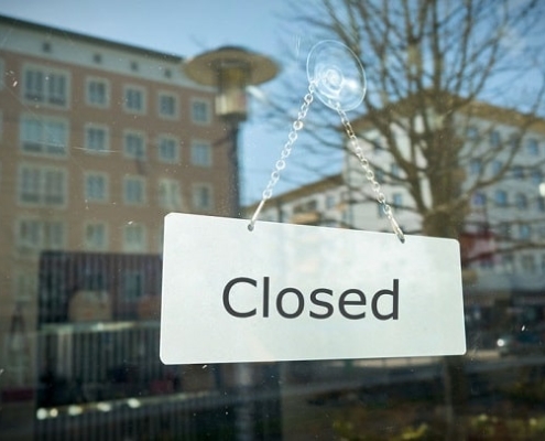 Lockdown in Coronazeiten - Geschlossener Laden