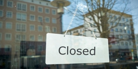 Lockdown in Coronazeiten - Geschlossener Laden