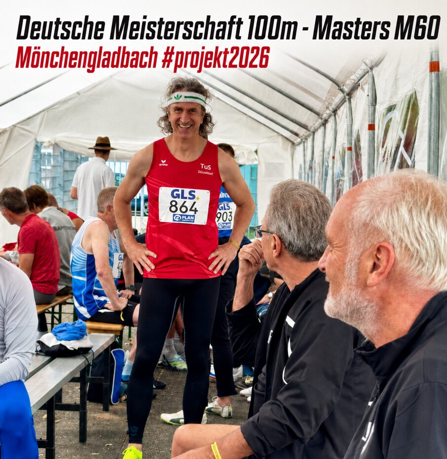 René Gräber im Call Room bei den Deutschen Leichtathletik Meisterschaften Masters - hier 100m in der Alterklasse M60
